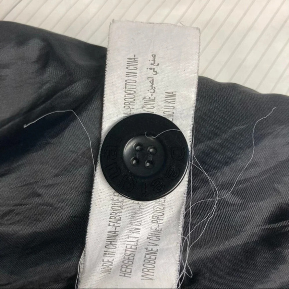 DESIGUAL Sz 38 Coat Colourful Floral Hem Relief Pattern Black Funnel Neck - Picture 7 of 14